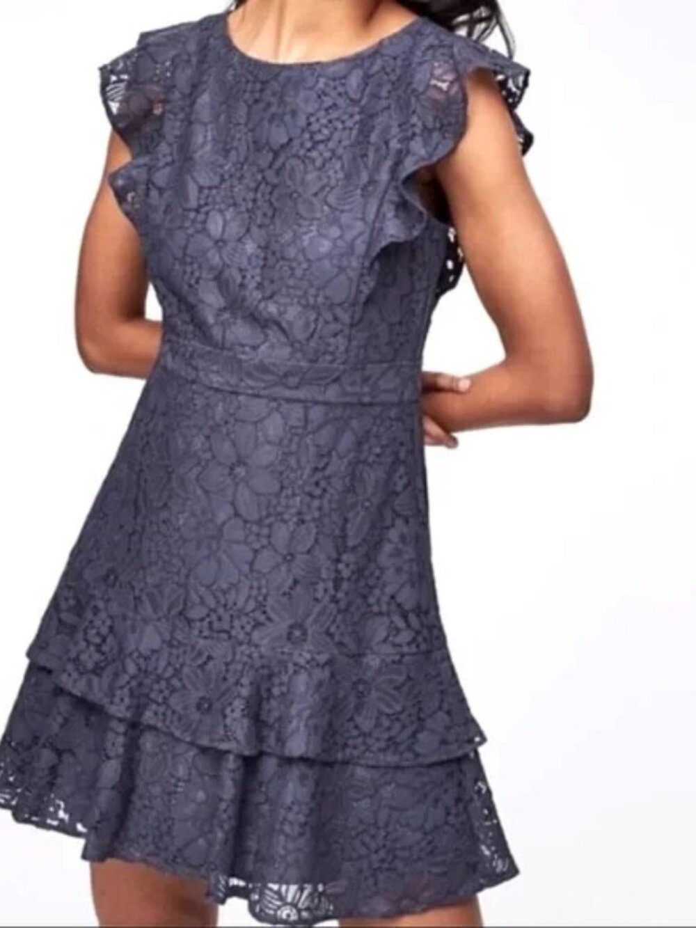 LOFT Tiered Lace Dress - Size 8P